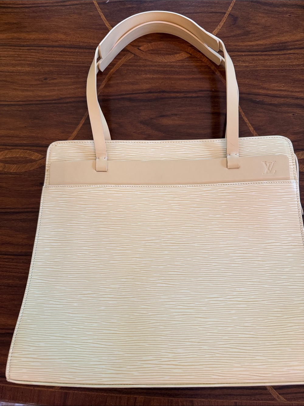 Louis Vuitton Cream Epi Leather Structured Tote